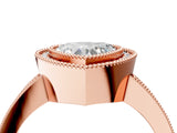 Rose gold Heart Cut-Cut Diamond Halo Engagement Ring with Pave Band and Prong Setting_13