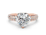 Rose gold Heart Cut Cut Diamond Milgrain Marquise Band with Prong Setting