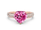 Rose gold Heart Cut Cut Diamond Milgrain Marquise Band with Prong Setting