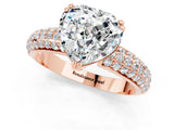 Rose gold Heart Cut Cut Diamond Milgrain Marquise Band with Prong Setting_1