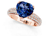 Rose gold Heart Cut Cut Diamond Milgrain Marquise Band with Prong Setting_1