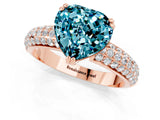 Rose gold Heart Cut Cut Diamond Milgrain Marquise Band with Prong Setting_1