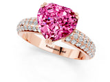 Rose gold Heart Cut Cut Diamond Milgrain Marquise Band with Prong Setting_1