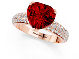 Rose gold Heart Cut Cut Diamond Milgrain Marquise Band with Prong Setting_1