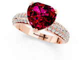 Rose gold Heart Cut Cut Diamond Milgrain Marquise Band with Prong Setting_1