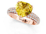Rose gold Heart Cut Cut Diamond Milgrain Marquise Band with Prong Setting_1