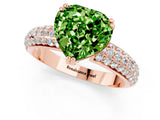 Rose gold Heart Cut Cut Diamond Milgrain Marquise Band with Prong Setting_1