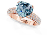 Rose gold Heart Cut Cut Diamond Milgrain Marquise Band with Prong Setting_1