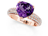 Rose gold Heart Cut Cut Diamond Milgrain Marquise Band with Prong Setting_1