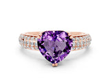 Rose gold Heart Cut Cut Diamond Milgrain Marquise Band with Prong Setting