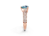 Rose gold Heart Cut Cut Diamond Milgrain Marquise Band with Prong Setting_2