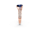 Rose gold Heart Cut Cut Diamond Milgrain Marquise Band with Prong Setting_2