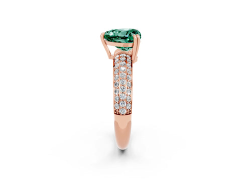 Rose gold Heart Cut Cut Diamond Milgrain Marquise Band with Prong Setting_2