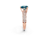 Rose gold Heart Cut Cut Diamond Milgrain Marquise Band with Prong Setting_2