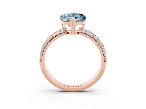 Rose gold Heart Cut Cut Diamond Milgrain Marquise Band with Prong Setting_3