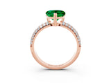 Rose gold Heart Cut Cut Diamond Milgrain Marquise Band with Prong Setting_3