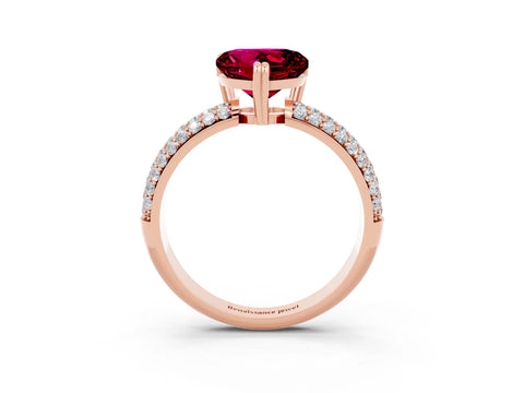 Rose gold Heart Cut Cut Diamond Milgrain Marquise Band with Prong Setting_3