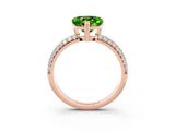Rose gold Heart Cut Cut Diamond Milgrain Marquise Band with Prong Setting_3