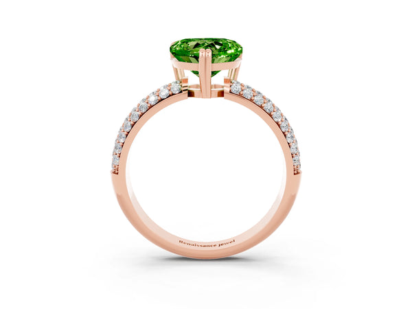 Rose gold Heart Cut Cut Diamond Milgrain Marquise Band with Prong Setting