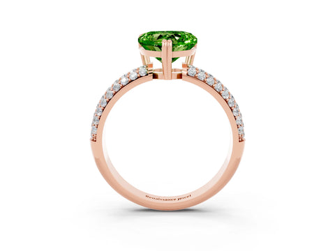 Rose gold Heart Cut Cut Diamond Milgrain Marquise Band with Prong Setting_3