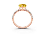 Rose gold Heart Cut Cut Diamond Milgrain Marquise Band with Prong Setting_3