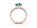 Rose gold Heart Cut Cut Diamond Milgrain Marquise Band with Prong Setting_3