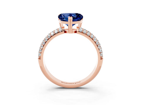 Rose gold Heart Cut Cut Diamond Milgrain Marquise Band with Prong Setting_3