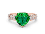 Rose gold Heart Cut Cut Diamond Milgrain Marquise Band with Prong Setting
