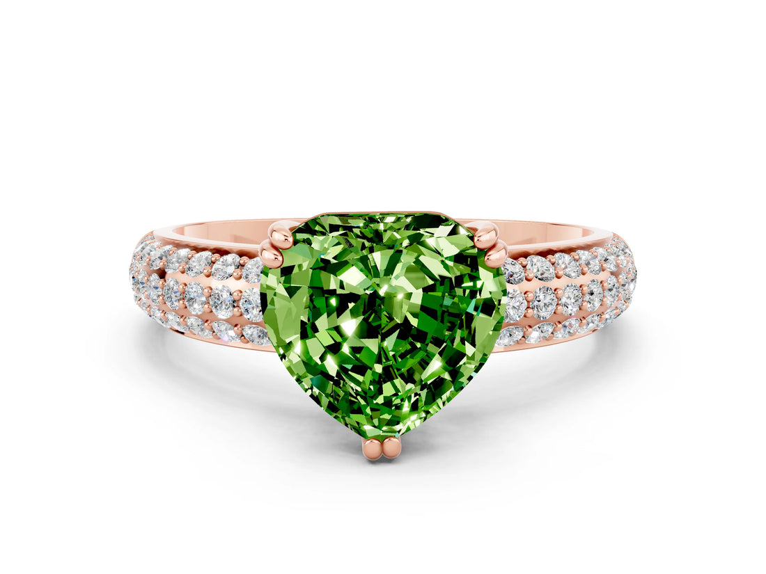 Rose gold Heart Cut Cut Diamond Milgrain Marquise Band with Prong Setting