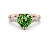 Rose gold Heart Cut Cut Diamond Milgrain Marquise Band with Prong Setting