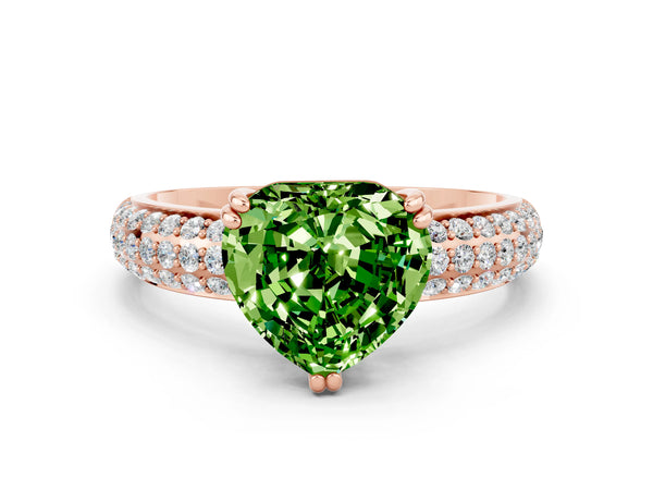 Rose gold Heart Cut Cut Diamond Milgrain Marquise Band with Prong Setting