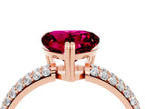 Rose gold Heart Cut Cut Diamond Milgrain Marquise Band with Prong Setting_4