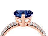 Rose gold Heart Cut Cut Diamond Milgrain Marquise Band with Prong Setting_4