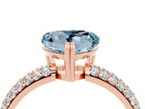 Rose gold Heart Cut Cut Diamond Milgrain Marquise Band with Prong Setting_4