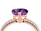 Rose gold Heart Cut Cut Diamond Milgrain Marquise Band with Prong Setting_4