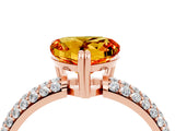 Rose gold Heart Cut Cut Diamond Milgrain Marquise Band with Prong Setting_4