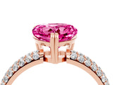 Rose gold Heart Cut Cut Diamond Milgrain Marquise Band with Prong Setting_4