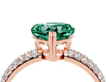 Rose gold Heart Cut Cut Diamond Milgrain Marquise Band with Prong Setting_4