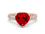 Rose gold Heart Cut Cut Diamond Milgrain Marquise Band with Prong Setting