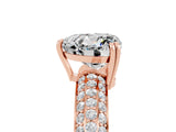 Rose gold Heart Cut Cut Diamond Milgrain Marquise Band with Prong Setting_5