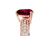 Rose gold Heart Cut Cut Diamond Milgrain Marquise Band with Prong Setting_5