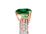 Rose gold Heart Cut Cut Diamond Milgrain Marquise Band with Prong Setting_5