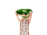 Rose gold Heart Cut Cut Diamond Milgrain Marquise Band with Prong Setting_5