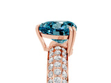Rose gold Heart Cut Cut Diamond Milgrain Marquise Band with Prong Setting_5