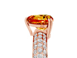 Rose gold Heart Cut Cut Diamond Milgrain Marquise Band with Prong Setting_5