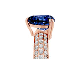 Rose gold Heart Cut Cut Diamond Milgrain Marquise Band with Prong Setting_5