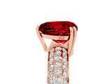 Rose gold Heart Cut Cut Diamond Milgrain Marquise Band with Prong Setting_5