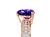 Rose gold Heart Cut Cut Diamond Milgrain Marquise Band with Prong Setting_5