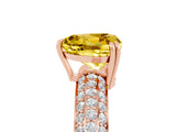 Rose gold Heart Cut Cut Diamond Milgrain Marquise Band with Prong Setting_5