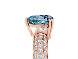 Rose gold Heart Cut Cut Diamond Milgrain Marquise Band with Prong Setting_5